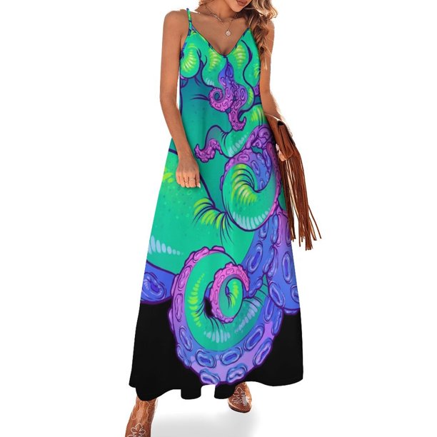 Vestido sin mangas Cthulhu Tentacles vestido mujer verano 2024 vestido estilo coreano