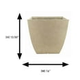thumbnail image 3 of Southern Patio  Newland Square Planter Bone 16" Dia., 3 of 5