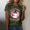 thumbnail image 2 of Tiweut Women Casual Blouses 2025 Halloween Short Sleeve Round Neck Graphic Cute Print Loose Fit Regular Tshirt Green,S, 2 of 4