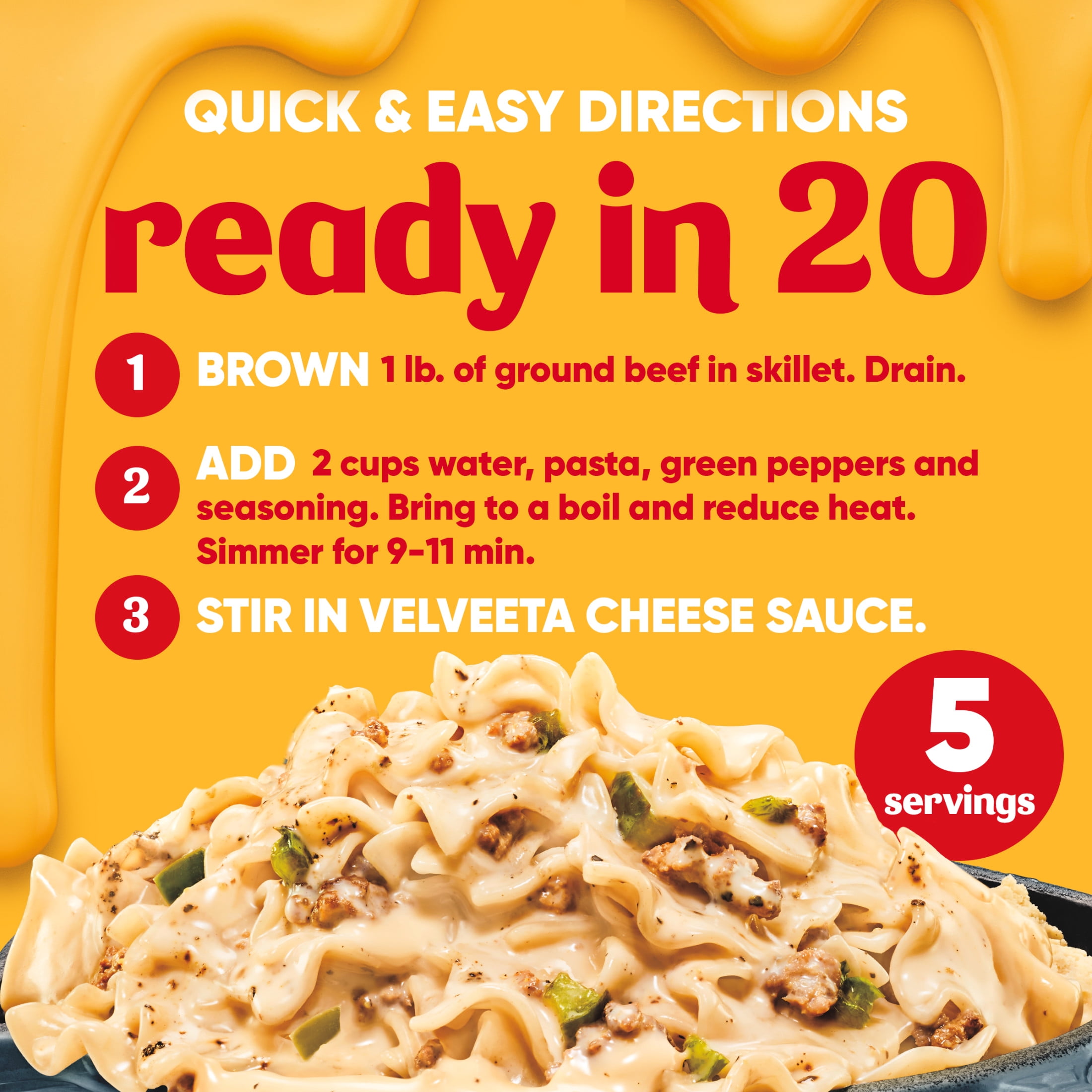 Velveeta Skillets Philly Cheesesteak Style One Pan Dinner Kit, 12.2 oz Box