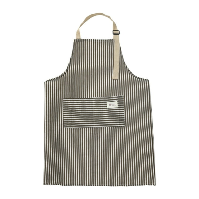 Stripe Aprons Adjust Bib Aprons With Pockets Linen Cooking Kitchen Chef Apron For Women And Men