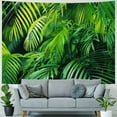 thumbnail image 4 of Creowell  Green Tapestry, Tropical Exotic Palm Tree Leaves Branches Botanical Photo Jungle Garden Nature Eco Theme, Wide Wall Hanging for Bedroom Living Room Dorm,Green 40x60inch, 4 of 6