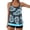 Blue#5, variant on Qingpeng Printed Tankini Swimsuits for Women Tummy Control Tankini Swimwear Tank Top with Boyshorts Two Piece Bathing Suits