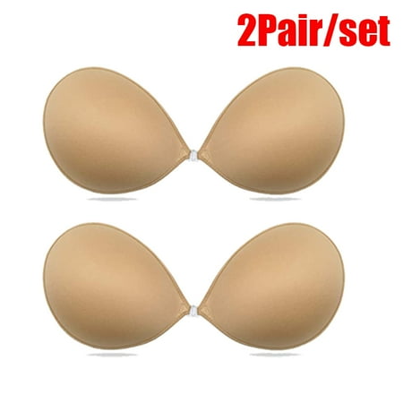 

Dicasser 2 Pairs Adhesive Bra Invisible Sticky Strapless Push up Backless Reusable Silicone Covering Nipple Bras