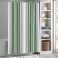 thumbnail image 6 of Shower Curtains for Bathroom-72"x72",Green White Striped Waterproof Bath Curtain Grommet Shower Curtain Set with Hooks, 6 of 9