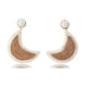thumbnail image 5 of Qarigey 1 par de aretes colgantes en forma de luna vintage, joyería colgante, café blanco Café con leche 2piezas Qarigey CBP270651, 5 of 5