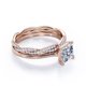 thumbnail image 3 of JeenMata Juego de Anillos de Boda de Cuatro Puntas con Corte Princesa de 1,50 Quilates Infinity Eternity en Baño de Oro Rosa de 18 K sobre Plata (Personaliza la Banda de Tu Anillo de Bodas), 3 of 6