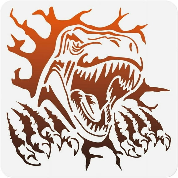1 pc PET Hollow Out Drawing Painting Stencils for DIY Scrapbook Photo Album Dinosaur 300x300mm