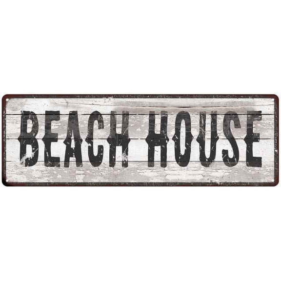 beach house ship lap look country chic 6x18 metal sign wall decor 206180044109