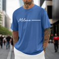 thumbnail image 3 of Milano Letter Graphic Tees for Men Summer Short Sleeve Crewneck Casual Italia Milan Travel T Shirts Streetwear, 3 of 5