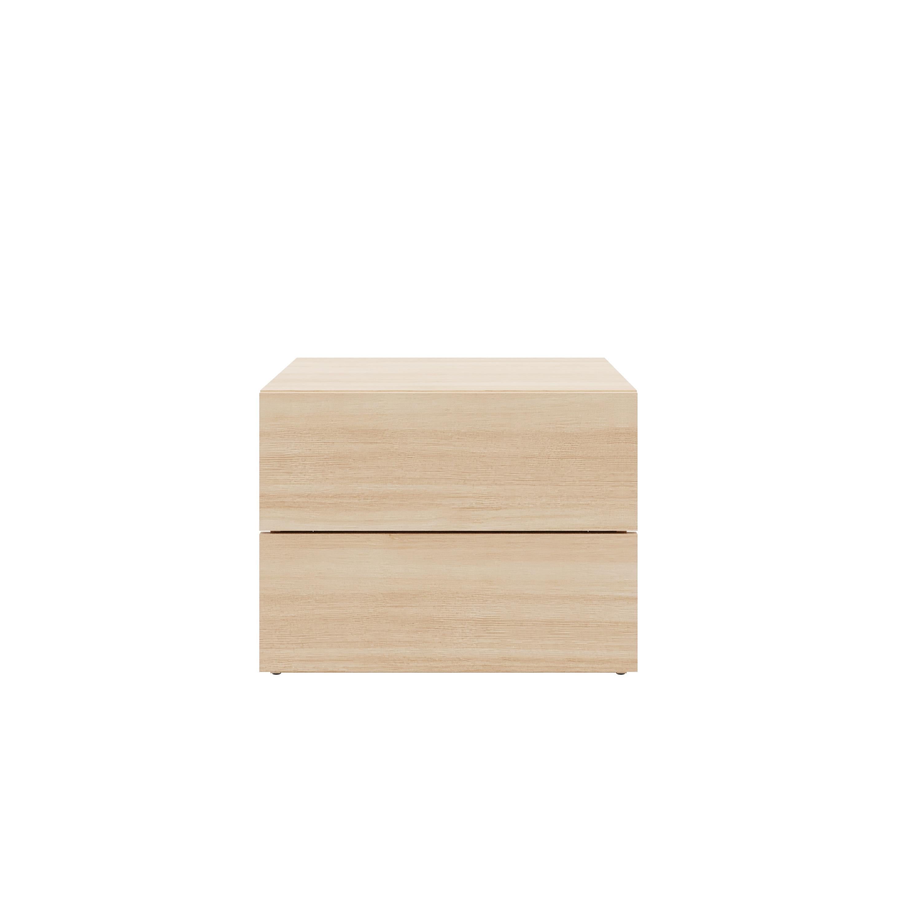 Nexera James Modern 2 Drawer Nightstand, Natural Blonde Oak