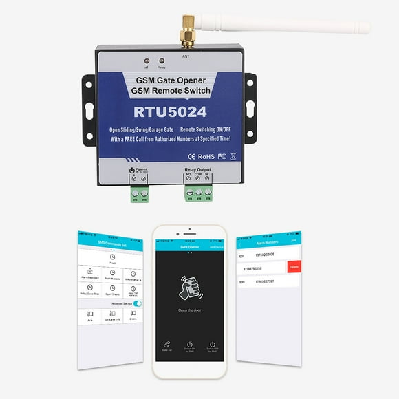 Gate Opener Relay,RTU5024 Upgrade GSM Gate GSM Gate Opener Remote Control Door Opener State-of-the-Art Design
