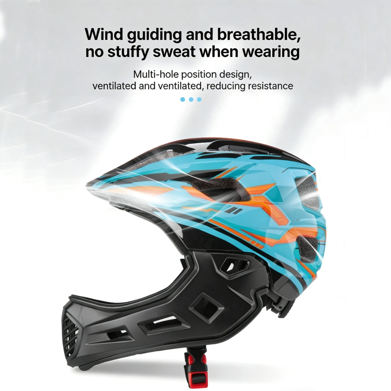 Mirov Removable full-face helmet, bicycle helmet, unisex for teens, suitable for multiple sports (Size S)