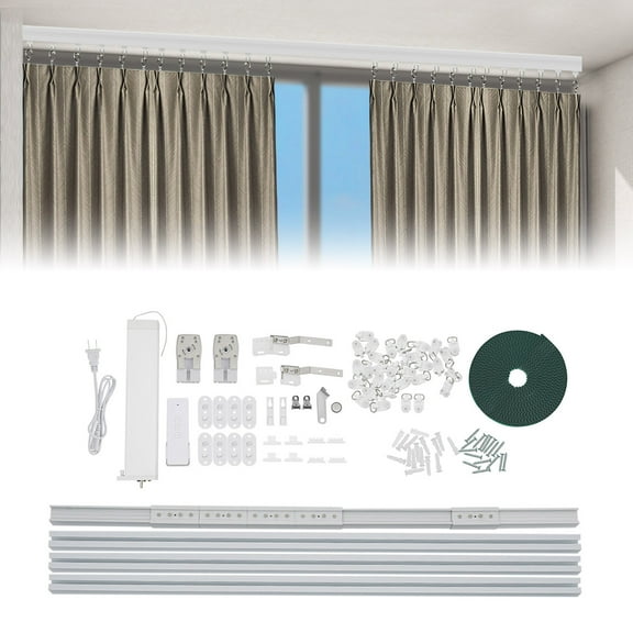 Motorized curtain track with remote control, with  Alexa, Google Home, Smartphone App, Smart Home, electric curtains, electric curtain track, DIY