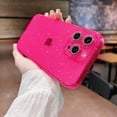 thumbnail image 3 of Compatible with iPhone 11 Pro Max Case 6.5 inch, Cute Neon Bright Color with Bling Glitter Diamond Camera Protector, Clear Crystal Phone Case Shockproof Sparkle Len for Women Girls-Hot Pink, 3 of 12
