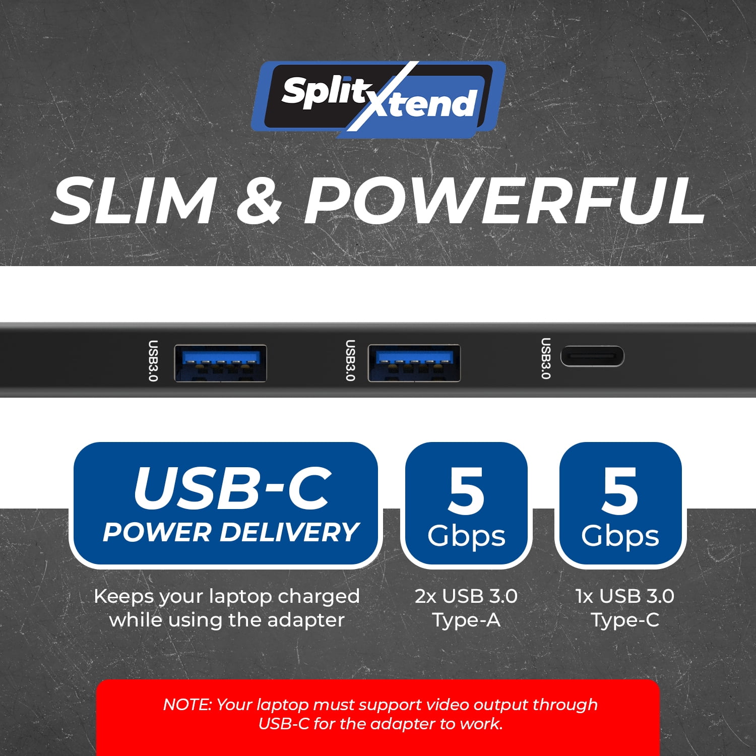OREI 1080p SplitXtend™ 2-Displays (PD 100W) - (SX-2C1080-D100W)