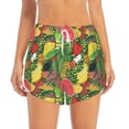 thumbnail image 2 of Fuzoiu Fruits Vegetables And Berries Print Women's Athletic Shorts, Double-Layer Running Shorts with Pocket,Women's Workout Shorts for Yoga, Gym, and Workouts-Large, 2 of 7