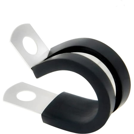 

24 Pcs 1/2 Inch Stainless Steel Cable Clamps Rubber Clamps Clamp Tools Cable Clips for Wire Tube Pipe Cord or Hose Installation
