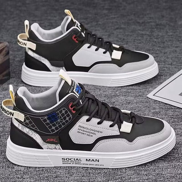 Zapatillas de skate de caña alta para hombre con buen agarre y cordones transpirables.