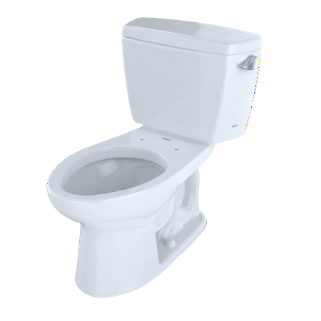 01 Cotton Tank Lid TOTO® Eco Drake® Two-Piece Elongated 1.28 GPF Toilet with Right-Hand Trip Lever and Bolt Down Tank Lid, Cotton White - CST744ERB#01 ()