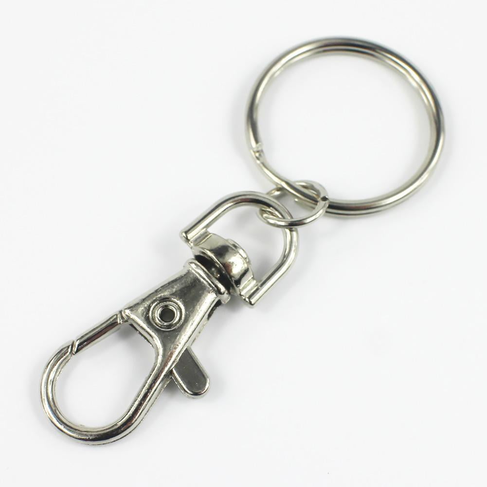3X Sturdy Carabiner Key Chain Key Ring Polished Key Chain Spring Key Chain  Business Waist Key Chain, Silver 