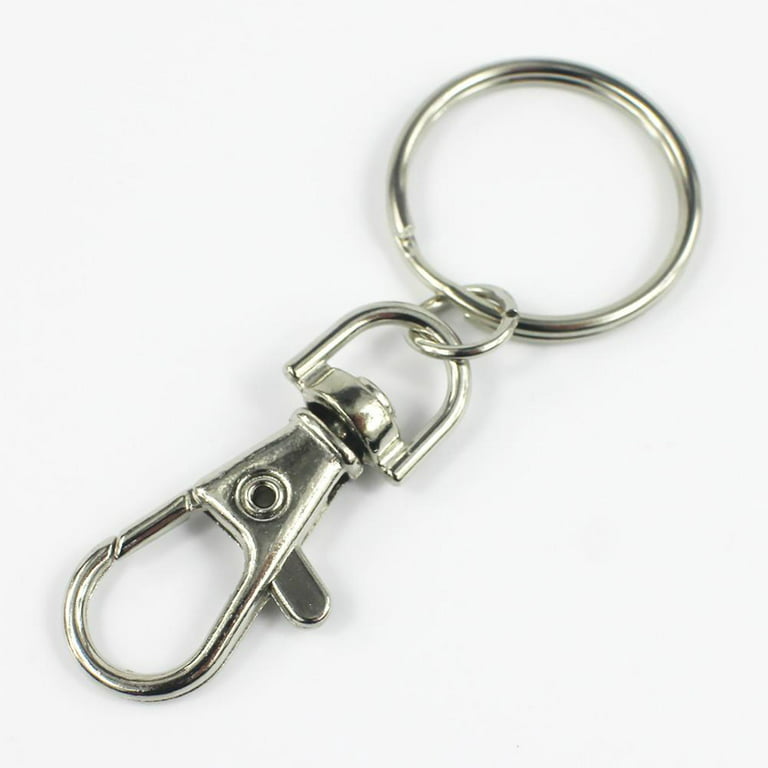 Budgetkeychains-445-BK22394 300 Qty 8mm Custom Carabiner Keychain with Split Ring - Silver