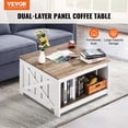 thumbnail image 2 of 31.5 Inch Farmhouse Coffee Table with Open Storage Compartment, 2 of 7