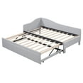 thumbnail image 6 of Harper & Bright Designs Twin Size L Shaped Platform Bed with Pop Up Trundle, Wood Upholstered Corner Bed Frame for Bedroom, Gray, 6 of 16
