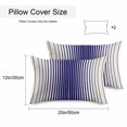 thumbnail image 2 of Navy Blue Striped Outdoor Pillow Covers 20x12 Inch Lumbar Pillow Covers Set of 2 Waterproof Decorative Throw Pillow Cases Farmhouse Beige Stripes Vintage Rustic Cushion Covers for Patio Garden Couch, 2 of 8