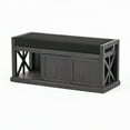 thumbnail image 5 of Noble House Tessa Modern Acacia Wood Storage Bench with Cushion, Sandblast Dark Gray, Black, 5 of 8