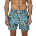 thumbnail image 3 of Summer Men's Shorts Polyester Fabric 3D Printed Hawaii Drawstring Shorts Beach Vacation Casual Shorts for Men Cool Clothing, 3 of 6