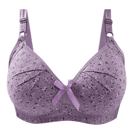 Fulorrnie Bras for Women Lift No Underwire Comfort Supportive Push Up Bralette Ventilated Plunge Bra Purple 40 CD/42 ABC