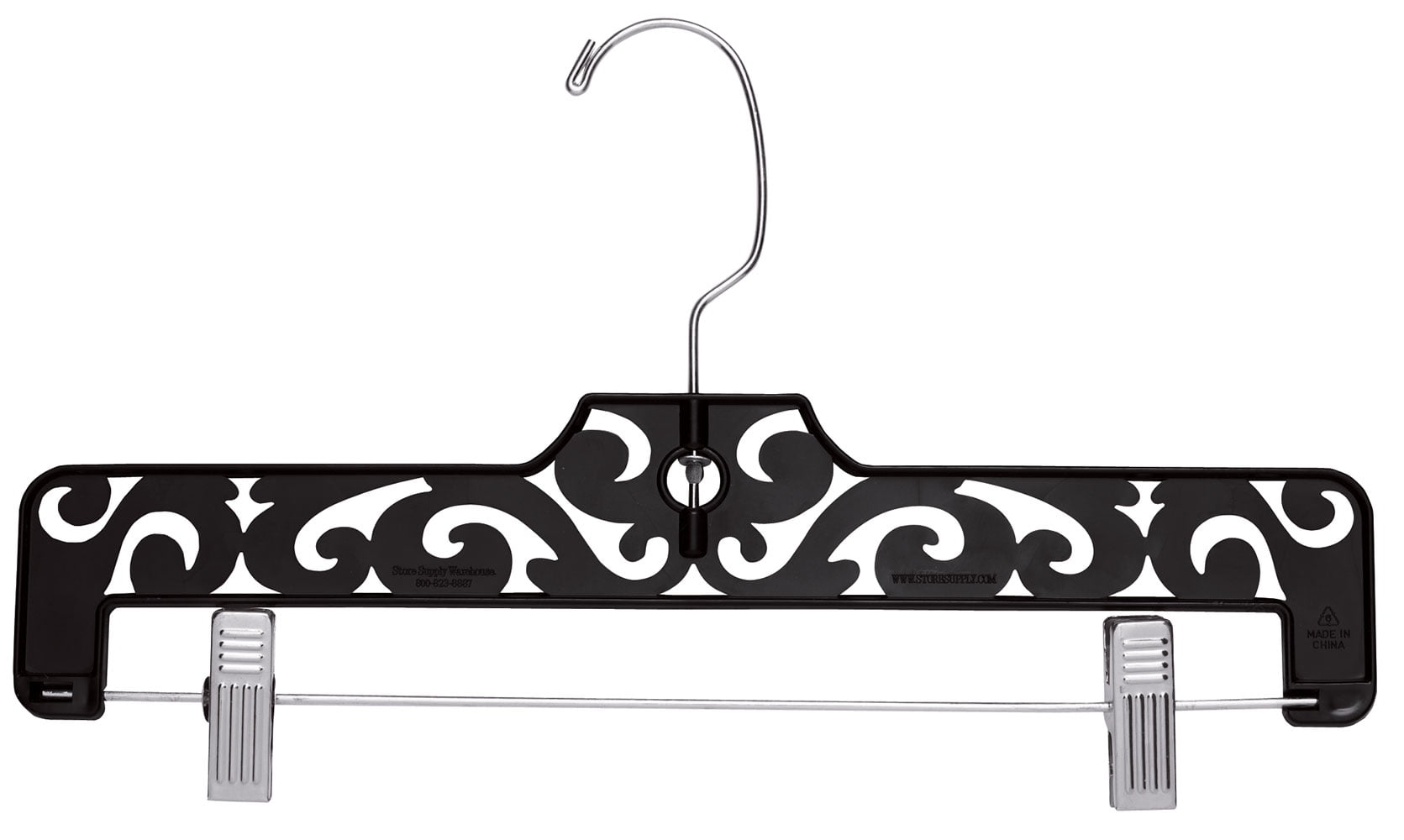 Boutique Black Carved Plastic Pants Hangers Case of 50