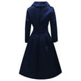 thumbnail image 6 of CAIXIA Women's Vintage Tea Dress Fall Fit and Flare 3/4 Sleeve Elegant Cocktail Party Formal Church Dresses 2026,Blue, 6 of 6