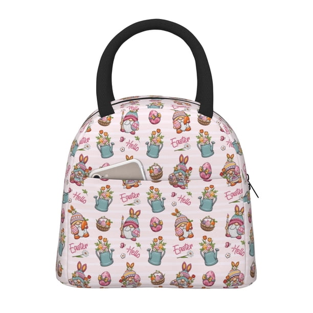 Easygdp Hello Easter Bolsa de Almuerzo Insulada Grande, Forro de Aluminio, Diseño Espacioso, a Prueba de Fugas, Ideal para Trabajo, Picnics, Viajes y Actividades al Aire Libre