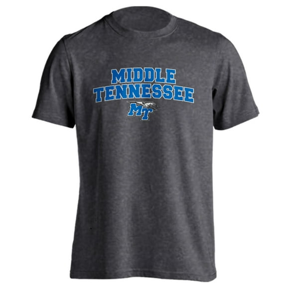 Middle Tennessee State University Blue Raiders Classic Arch with Mascot Short Sleeve T-Shirt