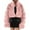 Pink, variant on Odeerbi Faux Furry Coat for Women 2025 Warm Jacket Winter Solid V-neck Outerwear Pink