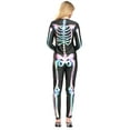 thumbnail image 4 of Seasons Women's Halloween Skeleton Costume, Double-Sided Colourful Pattern, Black Light Reactive, 4 of 9