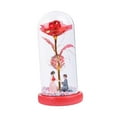 thumbnail image 3 of Rosa iluminada en cúpula de cristal Macarena regalo de flor de rosa adorno de escritorio decoración del hogar lámpara de noche de aniversario Rojo, 3 of 8