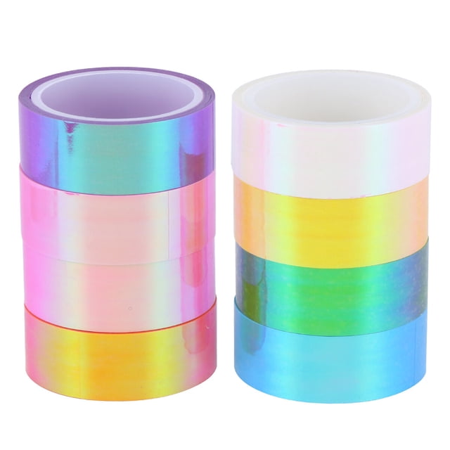 KAKOWELY Paper Tape 8pcs Exquisite Paper Tape Unique Label Sticker Stylish Diary Hand Account Washi Paper Tape Beautiful Bronzing Paper Tape for DIY (Colorful Film)