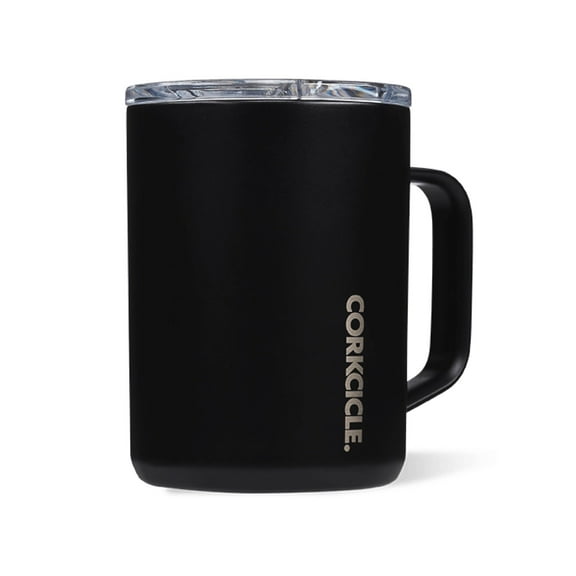 Corkcicle Triple Insulated Coffee Mug With Lid And Handle - Stainless Steel - 16 Oz, Black — Residential Use, Standard Application