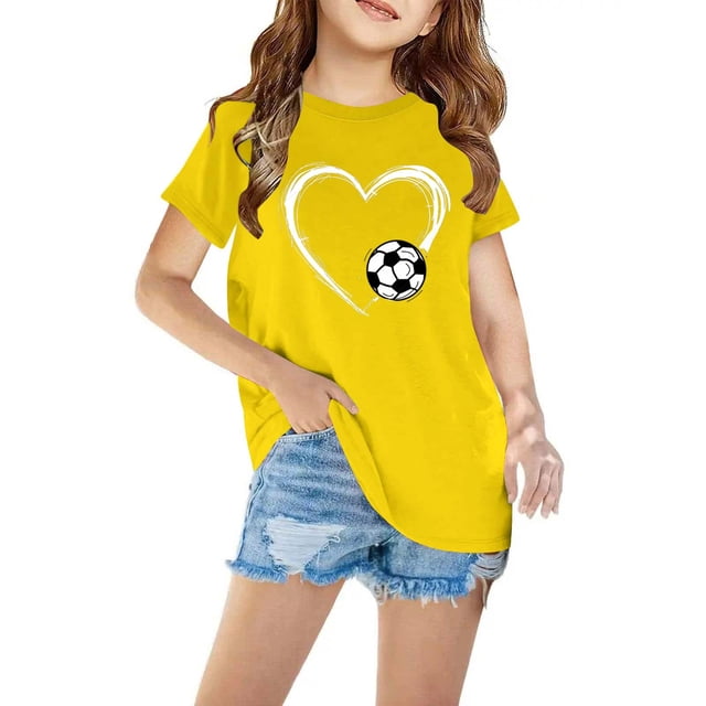 RXIRUCGD T-shirt Imprimé Halloween pour Enfants Garçons Filles Mode Mignon Col Rond Manches Courtes (Jaune, Taille:9 Ans)
