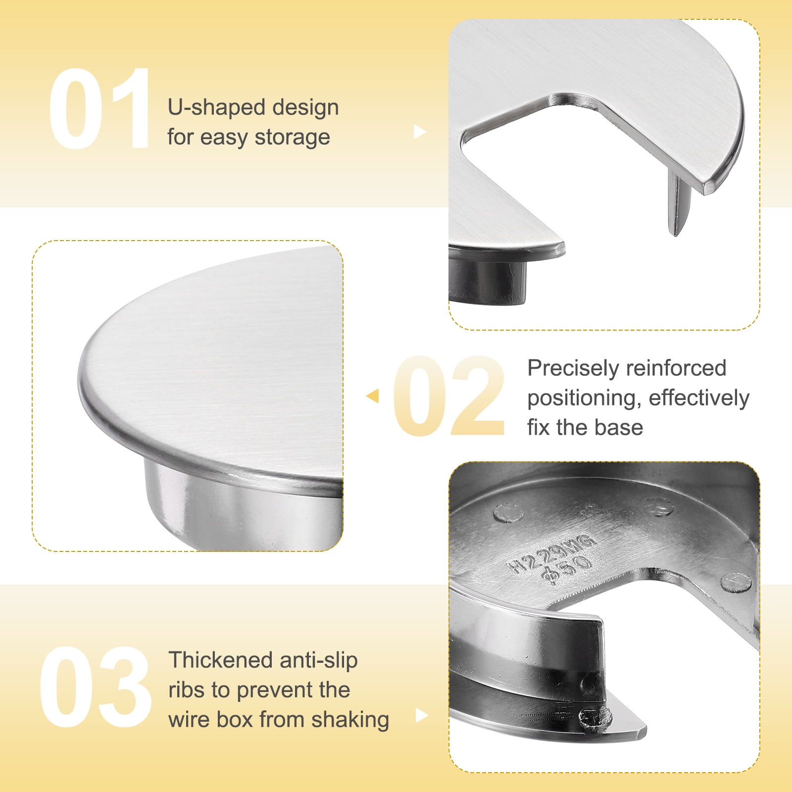 5 Pcs Desk Grommet 1.97Inch,Zinc Alloy Round Desk Hole Cover,50mm,Brushed Nickel