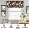 thumbnail image 6 of Kitchen Valances for Window, Countryside Cows with Headphones Light Filtering Rod Pocket Valance Curtain, Farm Funny Animal Art Short Curtains Window Topper for Bedroom Bathroom Living Room 60x18in, 6 of 9
