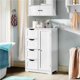 thumbnail image 4 of Wooden Bathroom Floor Cabinet Freestanding Storage Organizer White Storage Cabinet  Bathroom Furniture My Lux Decor Round, 4 of 6
