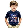 thumbnail image 3 of Kiijoy Boys Baseball Graphic Short Sleeve T Shirt Casual Active T-Shirt Tee,Navy,Sizes 4-5, 3 of 3