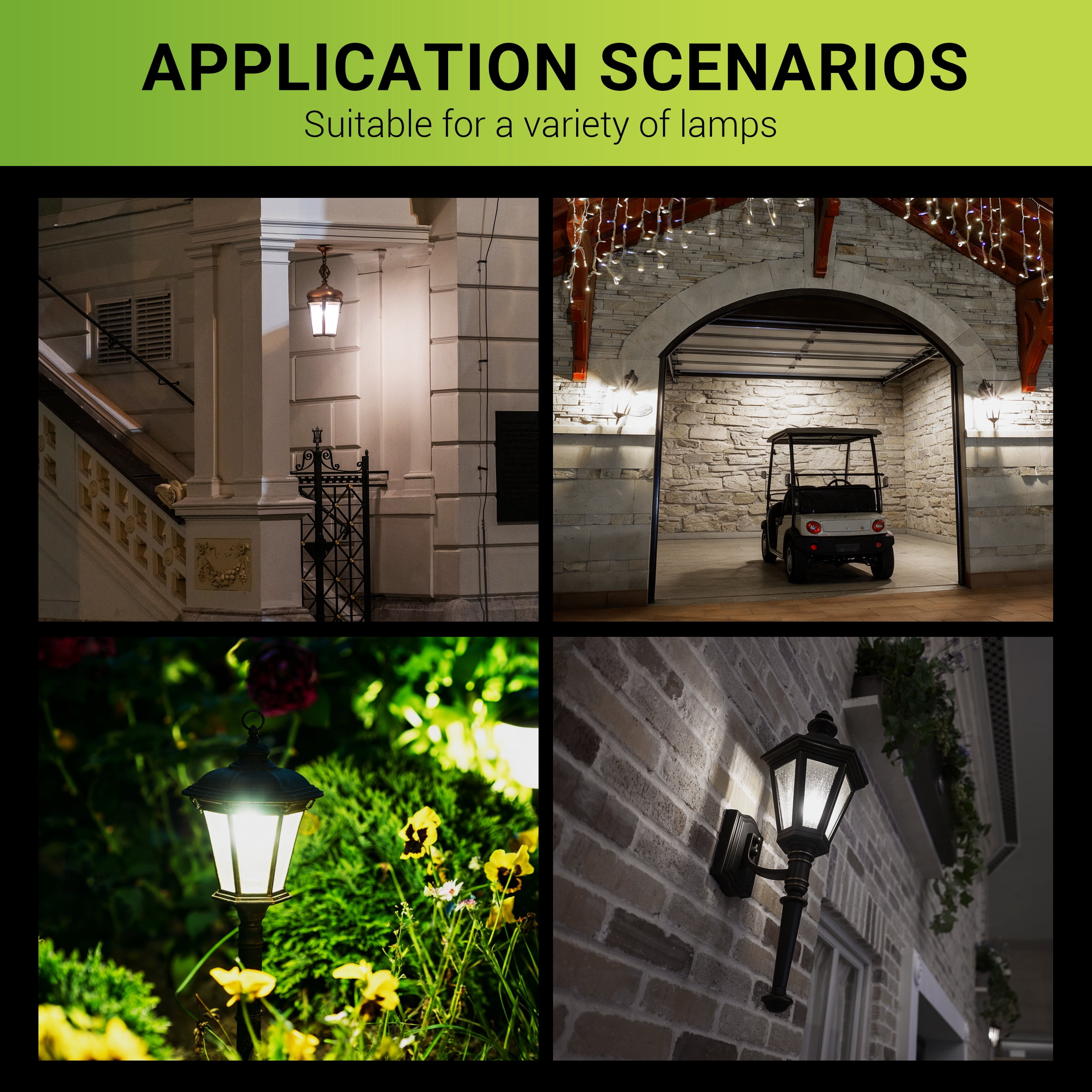 Green Watt Dusk-to-dawn 60 -Watt EQ B11 Soft white Candelabra screw base E12 Dimmable LED Decorative Light Bulb (6-Pack)