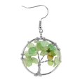 thumbnail image 2 of Pendientes colgantes vintage JanHm con piedras preciosas árbol de la vida joyería verde, 2 of 4