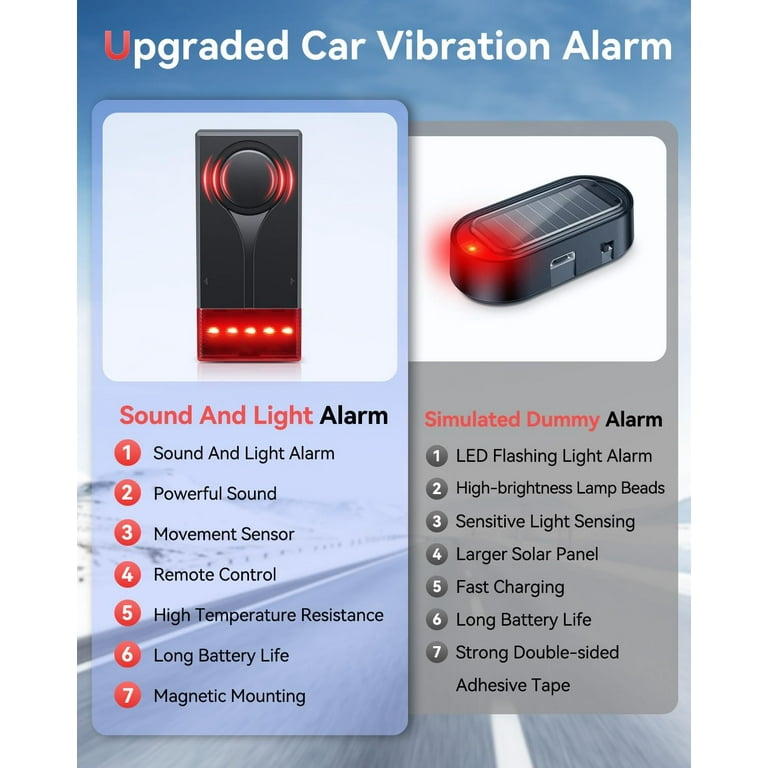 108dB Anti-Theft Alarm Wireless Vibration Alarm with Remote Control Door  and Window Alarm Car Alarm Security System - Walmart.com