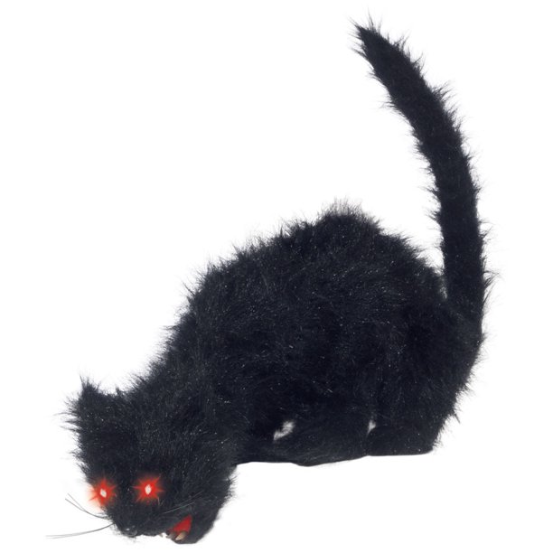 Loftus Light Up & Sound Creepy Horror Cat Animated Prop, Black
